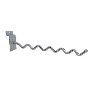 Metal Chrome Wave <strong>Shaped</strong> <strong>Display</strong> Slatwall <strong>Hook</strong> - Product Image 1