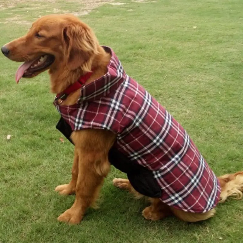 Büyük cins köpekler ceket gird pamuk pet gömlek su geçirmez rüzgar geçirmez çift taraflı giyilebilir büyük köpek giysileri mont ceket