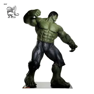 Decoración al aire libre directo de fábrica de la vida resina tamaño Hulk estatua venta FSE-39