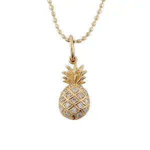 Collier rigide en diamant ananas, 925 argent, bijoux minimaliste