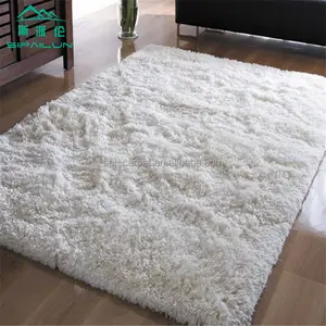 Tapis shaggy en microfibre polyester 150d, en soie, style coréen, design moderne 3d, pour salon, nouveau