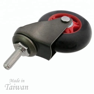 Cce caster 3 inch màu đen im lặng polyurethane threaded stem con lăn bánh xe - Product Image 4