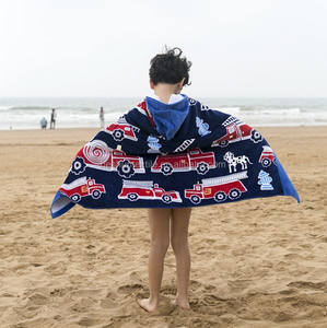 Quick dry 100% cotone colorfast velluto stampato bambini telo da bagno con cappuccio <span class=keywords><strong>poncho</strong></span> - Product Image 3