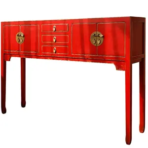 Neo-Chinese console table glossy antique distressed muebles ancient age China supplier traditional console table