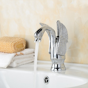 De latón cromado swan lavabo <span class=keywords><strong>grifo</strong></span> mezclador forma <span class=keywords><strong>animal</strong></span> único baño grifos 1052-3 - Product Image 4