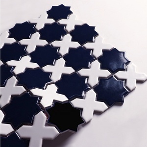 <span class=keywords><strong>Carrelage</strong></span> mosaïque <span class=keywords><strong>de</strong></span> <span class=keywords><strong>salle</strong></span> <span class=keywords><strong>de</strong></span> bains en céramique, motif d'étoile brillant, <span class=keywords><strong>bleu</strong></span> <span class=keywords><strong>et</strong></span> <span class=keywords><strong>blanc</strong></span>, pour hôtel, Restaurant, cuisine, <span class=keywords><strong>salle</strong></span> <span class=keywords><strong>de</strong></span> bains, décor <span class=keywords><strong>de</strong></span> dosseret - Product Image 2