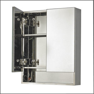 Double porte armoires <span class=keywords><strong>à</strong></span> <span class=keywords><strong>pharmacie</strong></span> avec miroir, qualité étagère murale en acier inoxydable miroir <span class=keywords><strong>armoire</strong></span> - Product Image 5