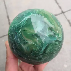 Masa de ventas Esmeralda Natural turquesa Esfera de cristal de cuarzo bola curación bola de cristal