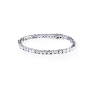 14 k Oro Bianco 7.5CTW 18 cm di Lunghezza H di Colore 3.5mm Larghezza Moissanite Diamante Simulato Bracciale Tennis Per Le Donne