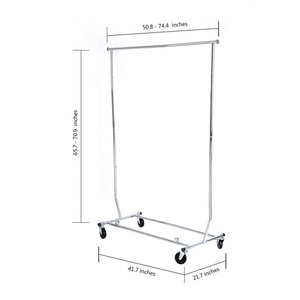 Vêtement Résistant de Support de Roulement Réglable Commerciale tissu porte-vêtement En Acier Extensible Cintre Rack - Product Image 4