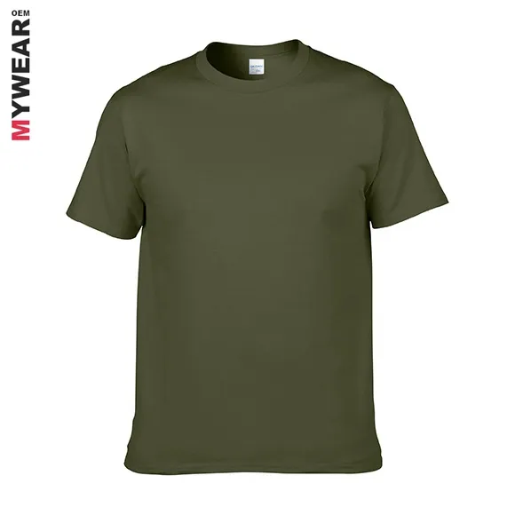 short sleeve green t shirt plain blank in stock oem custom print and label design low moq