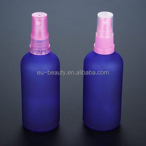 100 ml azul cobalto botella de cristal glaseado botella con rociador de la niebla fina a prueba de manipulaciones en color rosa - Product Image 1