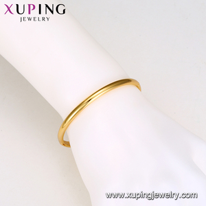 Xuping Gelang Desain Klasik 4Mm Wanita, Gelang Perhiasan Emas Paduan Tembaga Elegan Trendi untuk Wanita