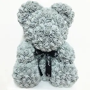 Hediye kutusu sonsuza kadar köpük gül ayı aşk ayı sahte PE çiçek gül oyuncak ayı sevgililer hediye kız arkadaşı hediye 40 cm/15.7 inç