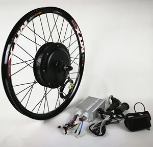 Kit konversi sepeda listrik 48V 3000W, dengan tampilan TFT 20 inci roda belakang 350W Motor 36V-72V pilihan daya