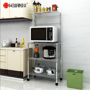 Venta caliente <span class=keywords><strong>Amazon</strong></span> hogar DIY del metal del cromo cocina horno <span class=keywords><strong>microondas</strong></span> <span class=keywords><strong>estante</strong></span> de alambre bastidores - Product Image 2