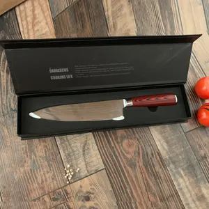 Topkwaliteit Professionele Custom Logo Keuken Koken Hoge Carbon Roestvrij Staal 8 Inch 67 Lagen Vg10 Blade Damascus Chef Mes