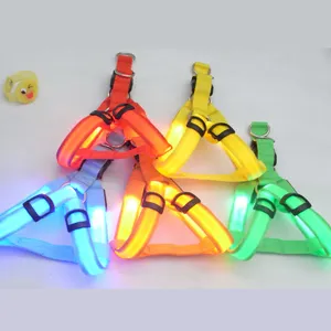Bright and colourful LED dog harness 7 color light up dog harness