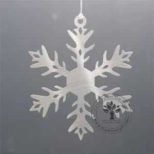 Personalizzato stainelss acciaio incisa del metallo Di Natale snowflake ornament