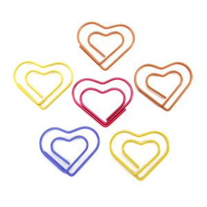 Promo Hỗn Hợp Màu Tim Shape Giấy Clip với hộp nhựa kẹp giấy trái tim - Product Image 1