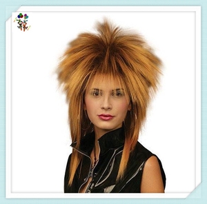 Costume de déguisement de couleur noire dorée, perruques de fête deux tons, bon marché, <span class=keywords><strong>Tina</strong></span> spinner, HPC-1236 - Product Image 2