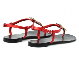 Fabbrica Fatto A Mano di Alta Qualità di Cuoio Reale di Ciliegio di Strass <span class=keywords><strong>Spiaggia</strong></span> <span class=keywords><strong>Sandali</strong></span> Piatti per Le Donne - Product Image 3