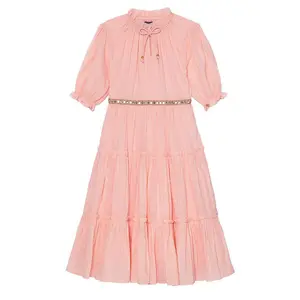 Модное Цветочное платье макси для девочек, детская одежда оптом