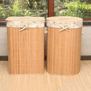 Foldable Weave Bamboo Laundry Hamper Basket - Product Image 2