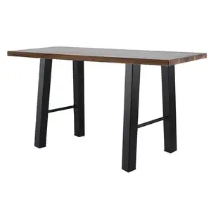 Basit moda kare çelik masa ayağı ahşap masa paneli