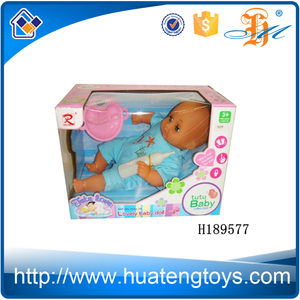 H189577 encargo poco <span class=keywords><strong>de</strong></span> diversión ropa azul 14 pulgadas sonidos suave cuerpo <span class=keywords><strong>de</strong></span> la muñeca con baterías - Product Image 1
