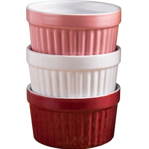 Vente directe d'usine forme ronde classique <span class=keywords><strong>soufflé</strong></span> <span class=keywords><strong>ramequin</strong></span> bols grès français fantaisie ustensiles de cuisson - Product Image 1