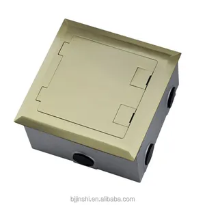 Golden gebürsteter Edelstahl Elektrischer Boden Power Data Mounted Outlet Socket Box