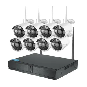 Outdoor surveillance 2mp hd camera 8 channel wireless nvr cctv system