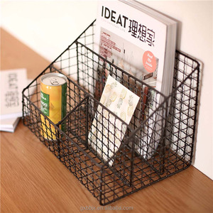 Porte-documents en fil métallique Porte-revues Porte-<span class=keywords><strong>courrier</strong></span> Panier <span class=keywords><strong>de</strong></span> rangement pour le bureau, l'école et la maison Utilisation sur table - Product Image 2