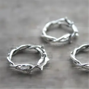 Crown of Thorns Charms Thorn Ring Antique silver Twig Ring Branch Ring Pendants Charms gift accessory 23 mm