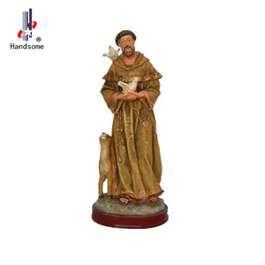 Vente en gros Saint-François avec oiseaux Artisanat religieux Modèle d'ange en résine pour la décoration de la maison Style artistique - Product Image 4