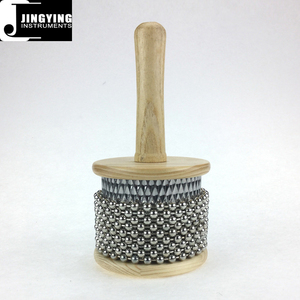 Usine Jingying, grossiste spécialisée dans la fabrication d'instruments <span class=keywords><strong>de</strong></span> percussion Cabasa à manche en bois et billes en fer - Product Image 1