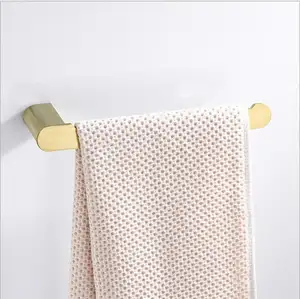 Suporte de toalha para banheiro, toalha de banho montada na parede dourada