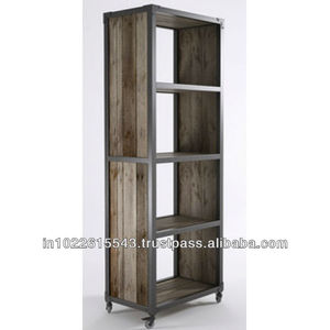 ÉTAGÈRE INDUSTRIELLE, ÉTAGÈRE EN BOIS 4 TIROIRS - Product Image 1