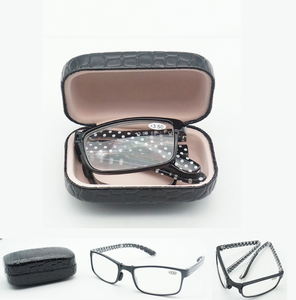 High Quality Unisex Cheap PC Frame Folding <strong>Mini</strong> Blister Package Smart <strong>Reading</strong> <strong>Glasses</strong> with Leather case Box - Product Image 6