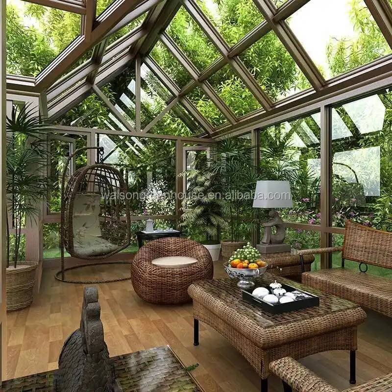 強化ガラス付き耐風性ガーデンレクサンポリカーボネートシートガーデン温室