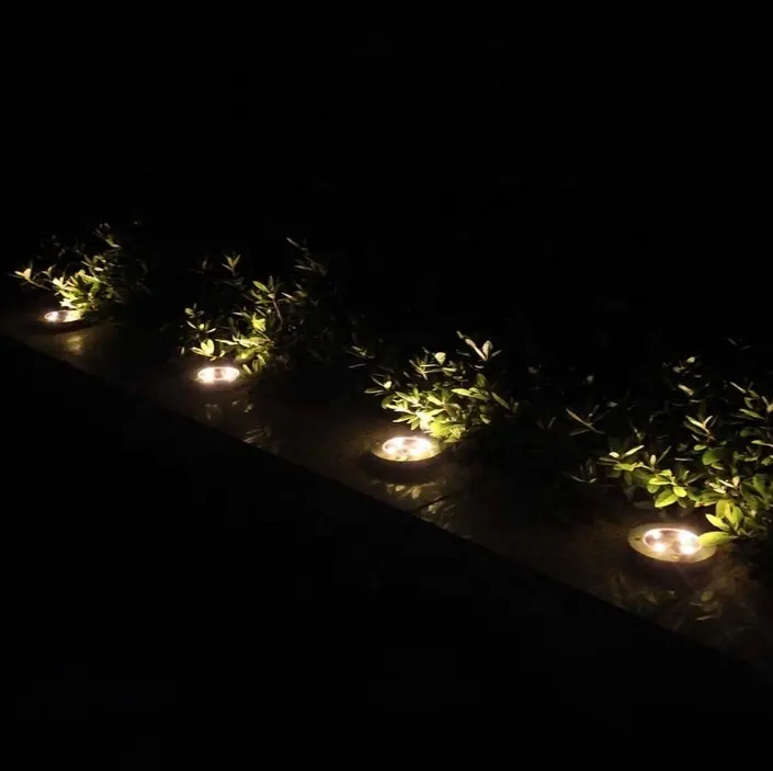 옥외 스테인리스 8 LED 태양 디스크 빛 LED 정원 빛