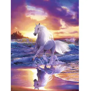 Diamond Embroidery Full Display White Horse Diamond Painting Animal Wolf 5d Diy Cross Stitch Rhinestone Mosaic Home Decor