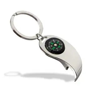 Bán Buôn Thời Trang Kim Loại Sáng Tạo Key Chain Cá Nhân Mở Chai Tùy Chỉnh La Bàn Keychain Cho Nam Giới Phụ Nữ Quà Tặng