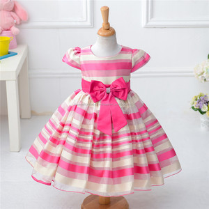 Nueva European style bow pink stripe last match dress children - Product Image 2