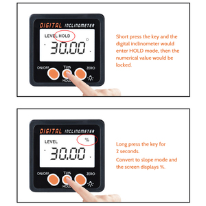 Electronic Protractor Digital Inclinometer 0-360 Aluminum Alloy Digital Bevel Box Angle <strong>Gauge</strong> Meter Magnets Base <strong>Measuring</strong> <strong>Tool</strong> - Product Image 4
