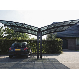 Double carport/<span class=keywords><strong>garage</strong></span> en aluminium, acier inoxydable, avec toit en polycarbonate - Product Image 1