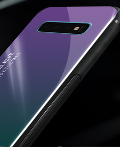 Simple <strong>Case</strong> for <strong>Samsung</strong> Galaxy S10 5G Gradient Tempered Glass Soft Silicone Edge <strong>Hard</strong> Back Cover for <strong>Samsung</strong> S10 Plus S S10e