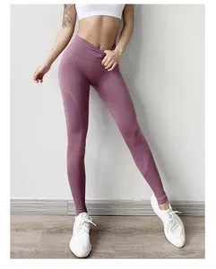 Celana Ketat Gym Wanita, Legging Pinggang Tinggi Kompresi Tanpa Jejak Olahraga Abbigliamento Gym