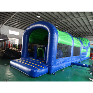 Outdoor 45ft Groen En Blauw Opblaasbare Hindernisbaan Voor Verkoop - Product Image 2